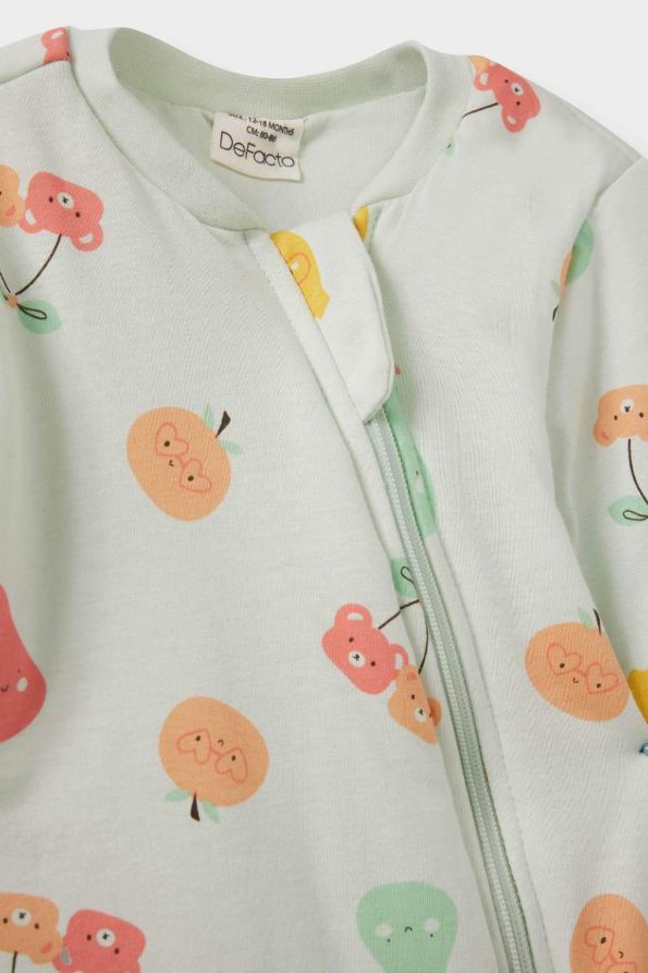 Girls' Baby 2.5 Tog Printed Fleece Zip-Up Long Sleeve Onesie