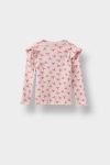 Girls' Baby Bicycle Neck Ribbed Long Sleeve T-Shirt