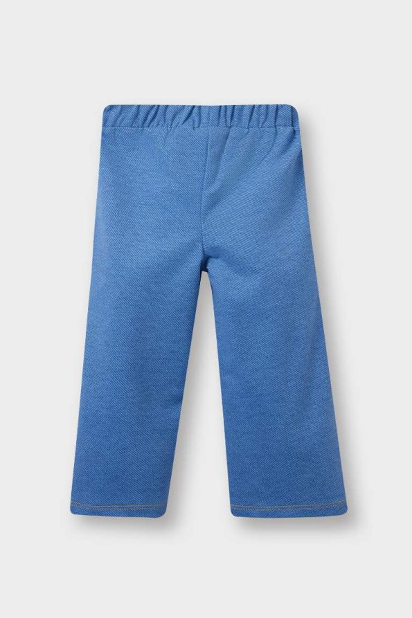 Girls' Wide Leg Jean Look Trousers
