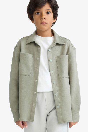 Boys' Oversized Fit Long Sleeve Polo Shirt