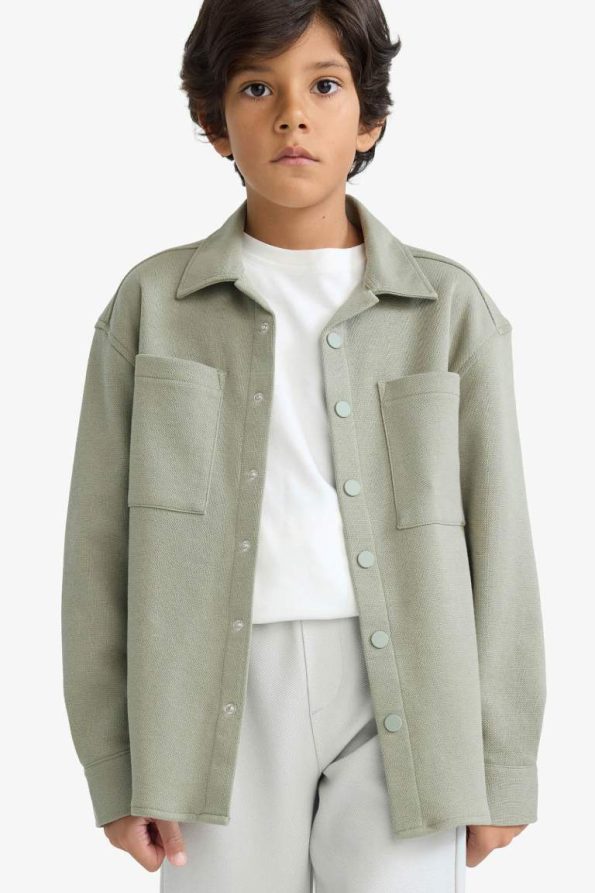 Boys' Oversized Fit Long Sleeve Polo Shirt