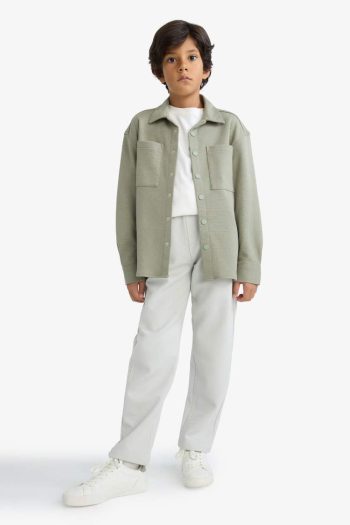 Boys' Oversized Fit Long Sleeve Polo Shirt