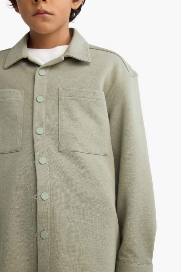 Boys' Oversized Fit Long Sleeve Polo Shirt