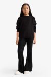 Girls' Elastic Waist Flare Fit Pants