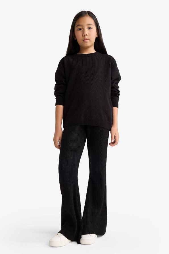 Girls' Elastic Waist Flare Fit Pants