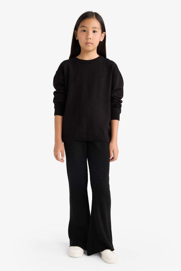 Girls' Elastic Waist Flare Fit Pants