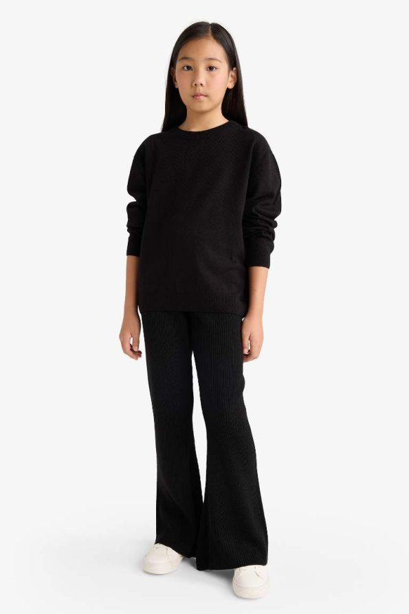 Girls' Elastic Waist Flare Fit Pants