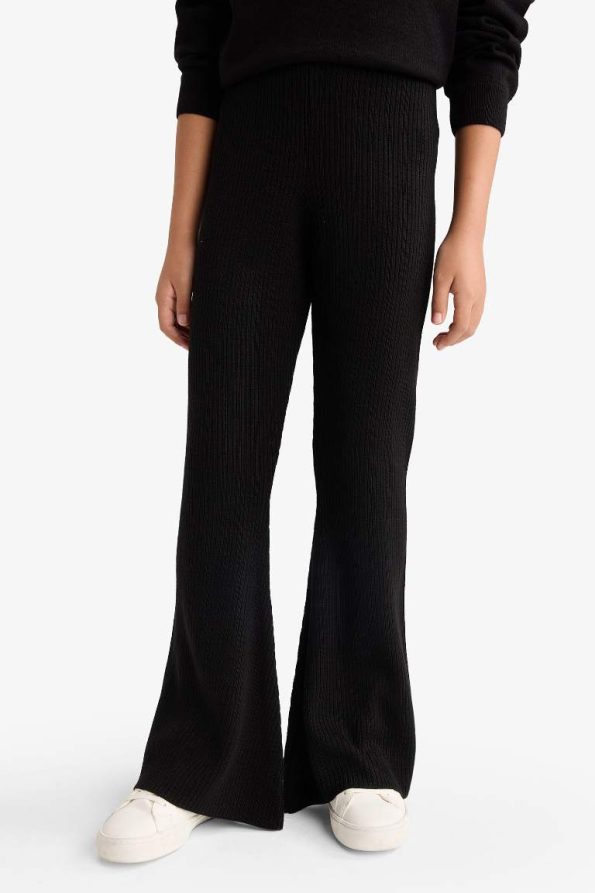 Girls' Elastic Waist Flare Fit Pants