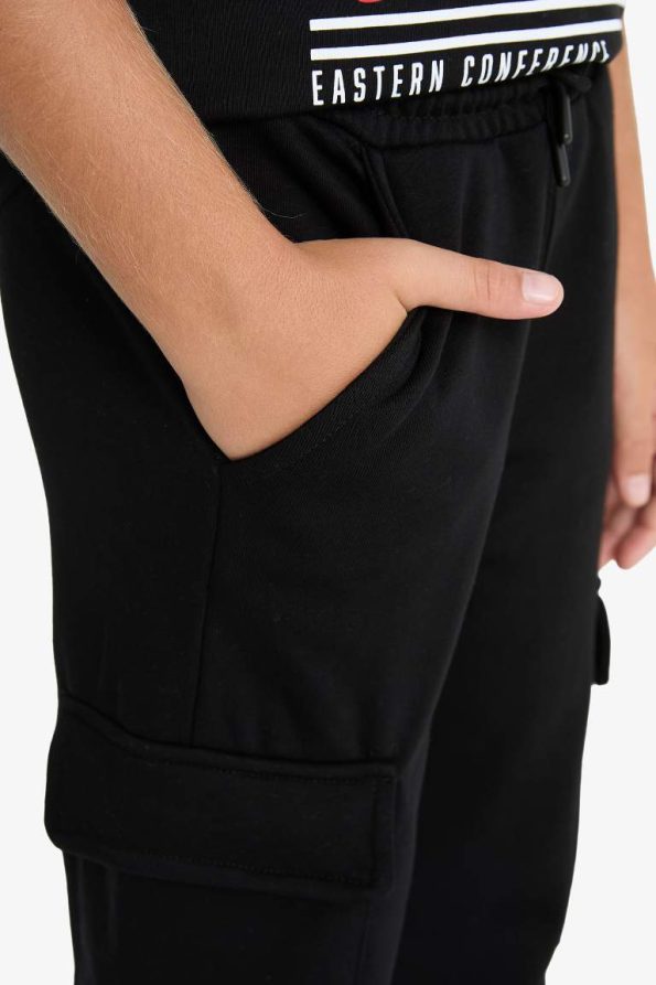 Boys' Elastic Waist Cargo Sweatpants