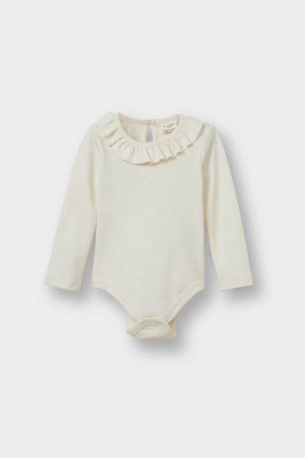 Girls' Baby 2-Piece Set with Snap Long Sleeve Bodysuit and Heart Pattern Dress