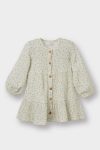Girls' Floral Long Sleeve Crinkle Dress