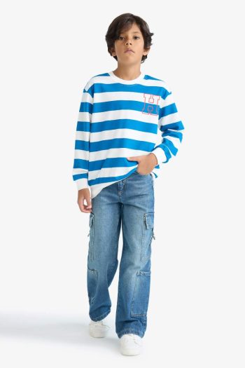 Boys' Striped Crew Neck Sweatshirt