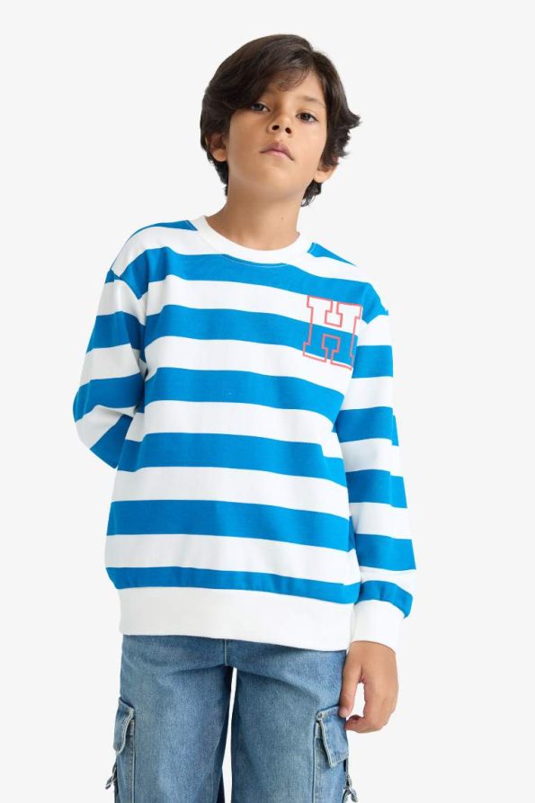 Boys' Striped Crew Neck Sweatshirt