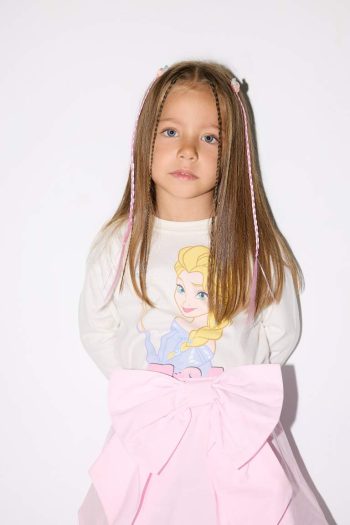 Girls' Frozen Bicycle Neck Long Sleeve T-Shirt