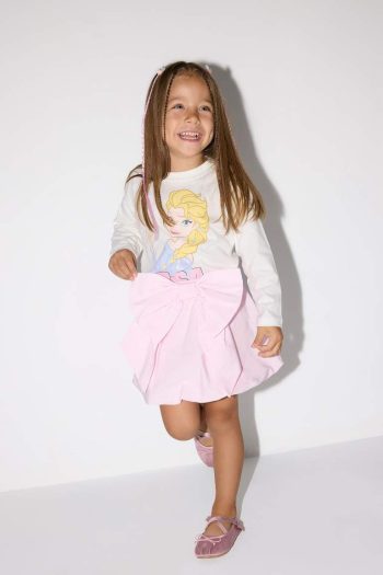 Girls' Frozen Bicycle Neck Long Sleeve T-Shirt