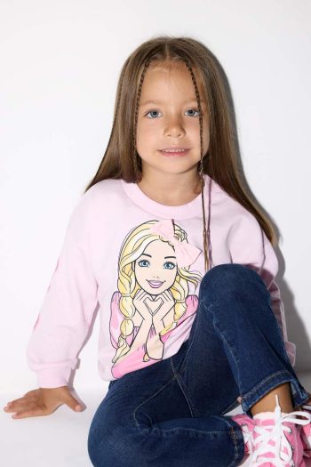 Girls' Barbie Crew Neck Sweatshirt