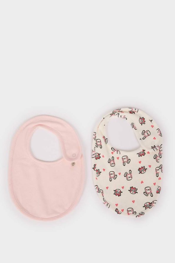 Girls' Cotton Printed Baby Bib Set