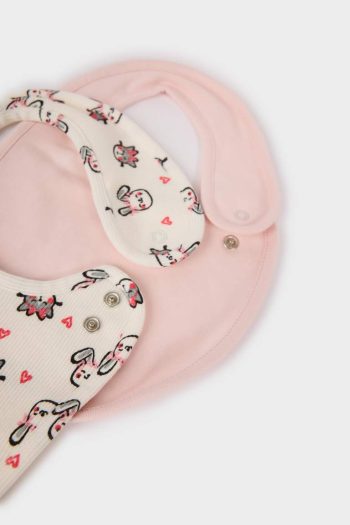 Girls' Cotton Printed Baby Bib Set