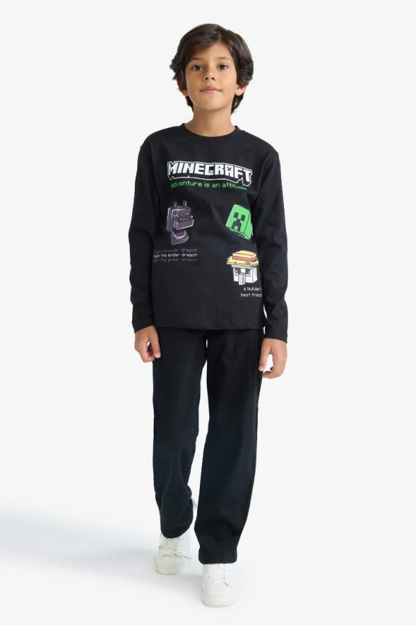 Boys' Minecraft Crew Neck Long Sleeve T-Shirt