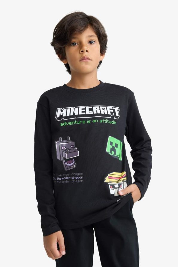 Boys' Minecraft Crew Neck Long Sleeve T-Shirt
