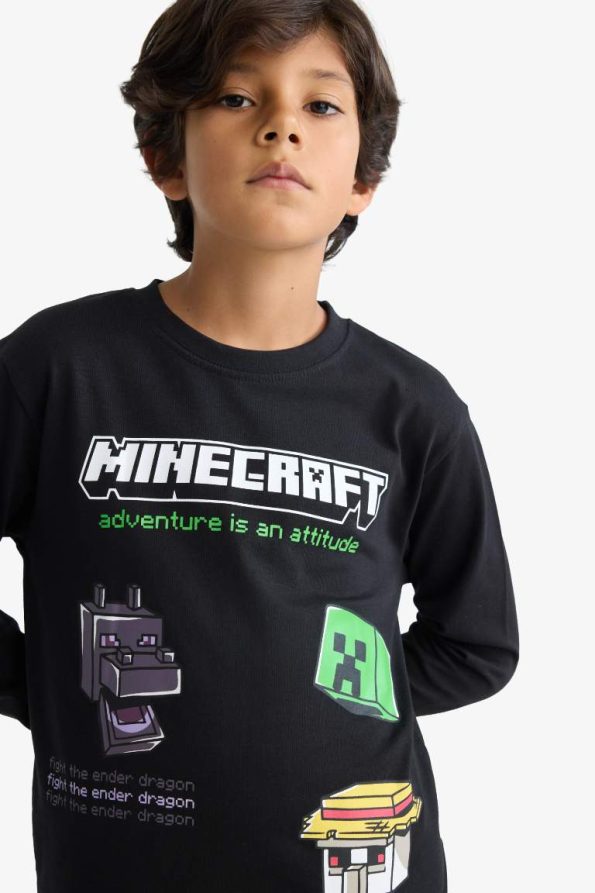 Boys' Minecraft Crew Neck Long Sleeve T-Shirt
