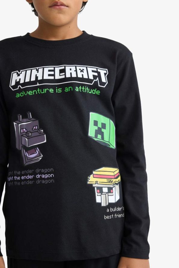Boys' Minecraft Crew Neck Long Sleeve T-Shirt