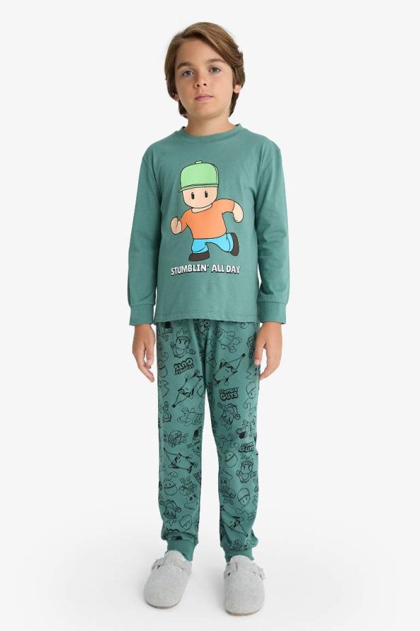Boys' Stumble Guys Pajama Set with Long Sleeve Top and Pants