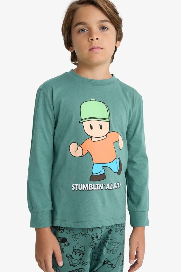 Boys' Stumble Guys Pajama Set with Long Sleeve Top and Pants