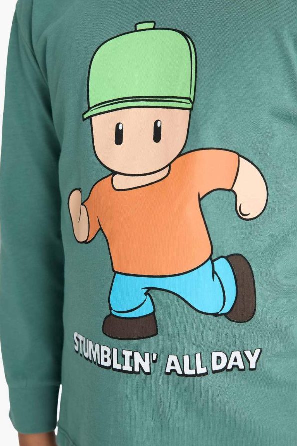 Boys' Stumble Guys Pajama Set with Long Sleeve Top and Pants