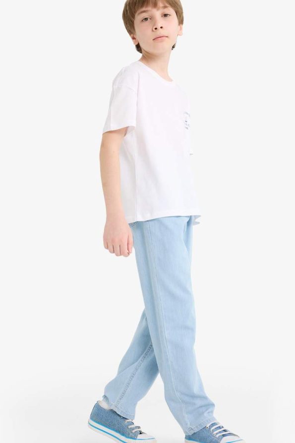 Boys' Elastic Waist Straight Leg Jeans