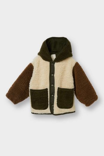 Boys' Hooded Plush Cardigan
