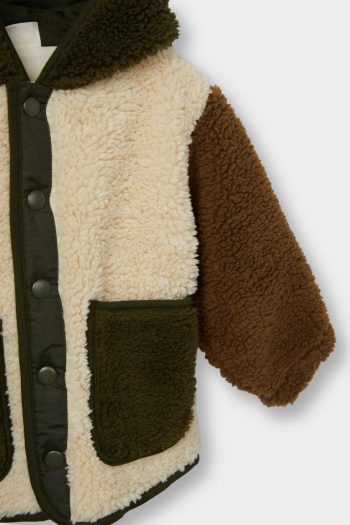 Boys' Hooded Plush Cardigan