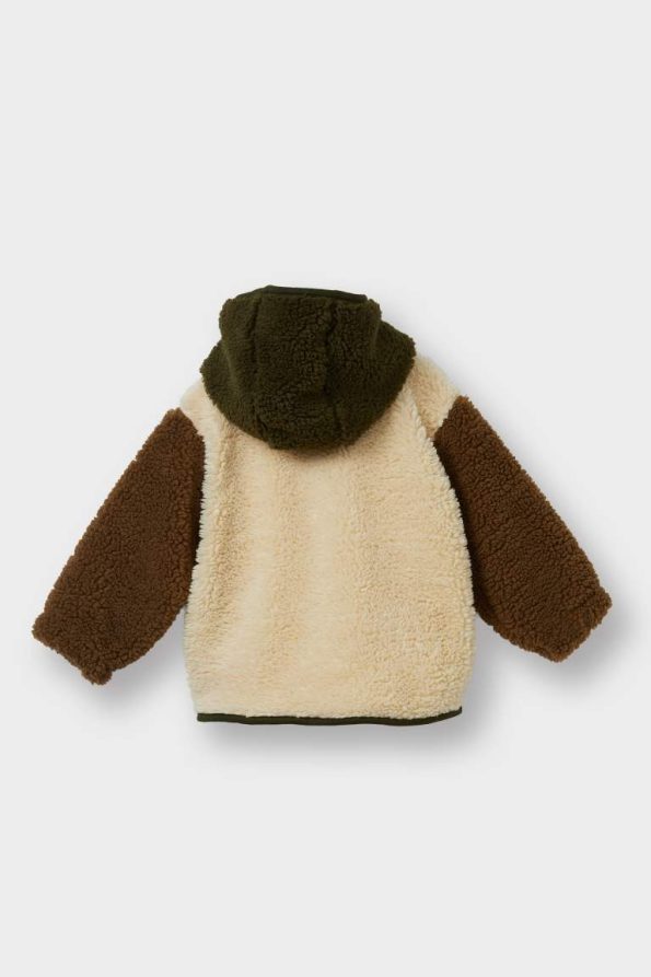 Boys' Hooded Plush Cardigan