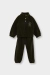 Boys' Embroidered Fleece 2-Piece Set with Buttoned Sweatshirt and Jogger Pants