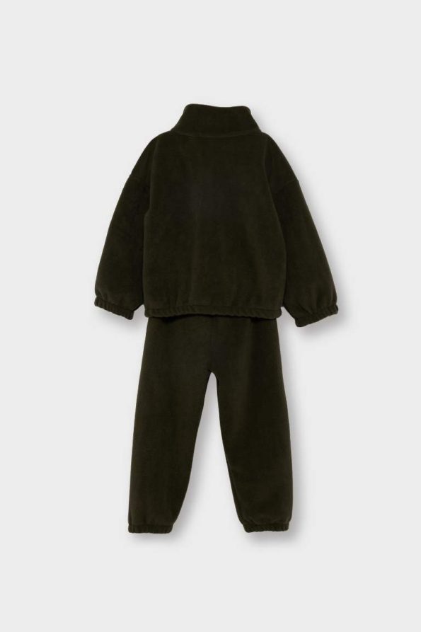 Boys' Embroidered Fleece 2-Piece Set with Buttoned Sweatshirt and Jogger Pants