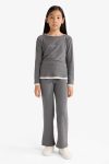Girls' Two-Piece Printed Long Sleeve T-Shirt and Sweatpants Set