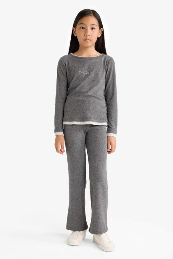 Girls' Two-Piece Printed Long Sleeve T-Shirt and Sweatpants Set