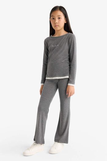 Girls' Two-Piece Printed Long Sleeve T-Shirt and Sweatpants Set