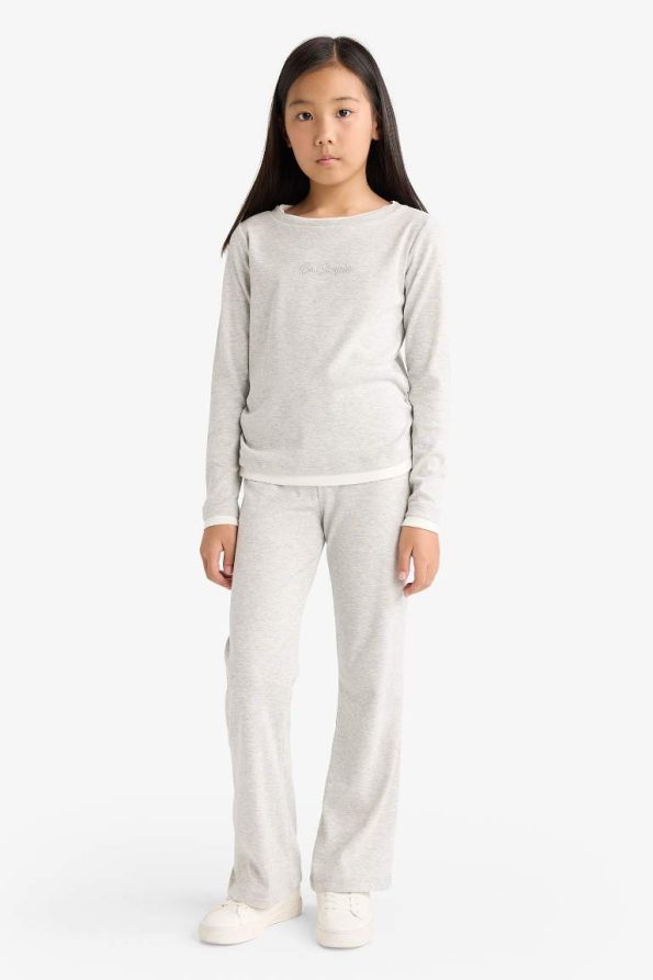 Girls' Long Sleeve Printed T-Shirt and Sweatpants Set