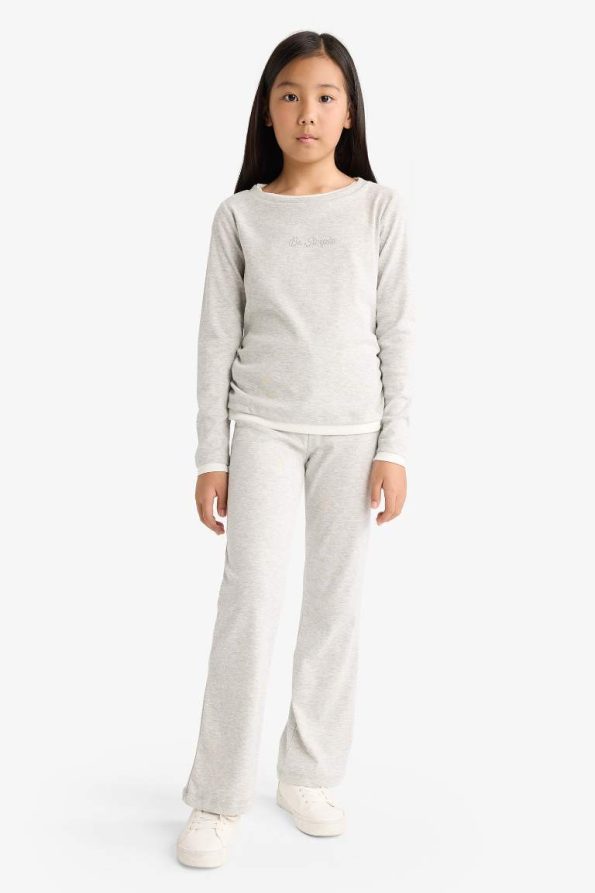 Girls' Long Sleeve Printed T-Shirt and Sweatpants Set