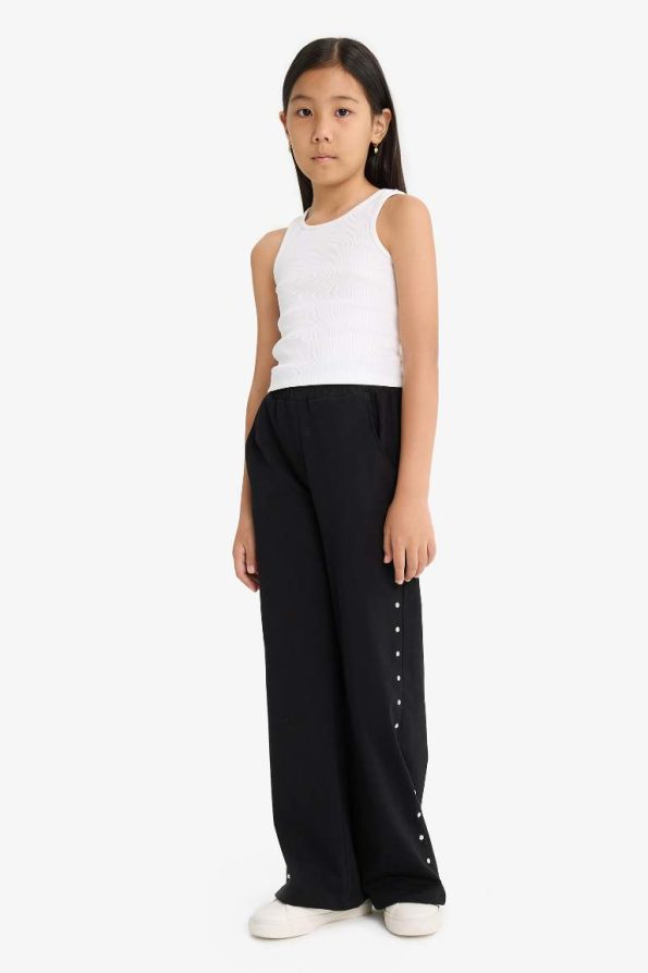 Girls' Wide Leg Elastic Waist Sweatpants