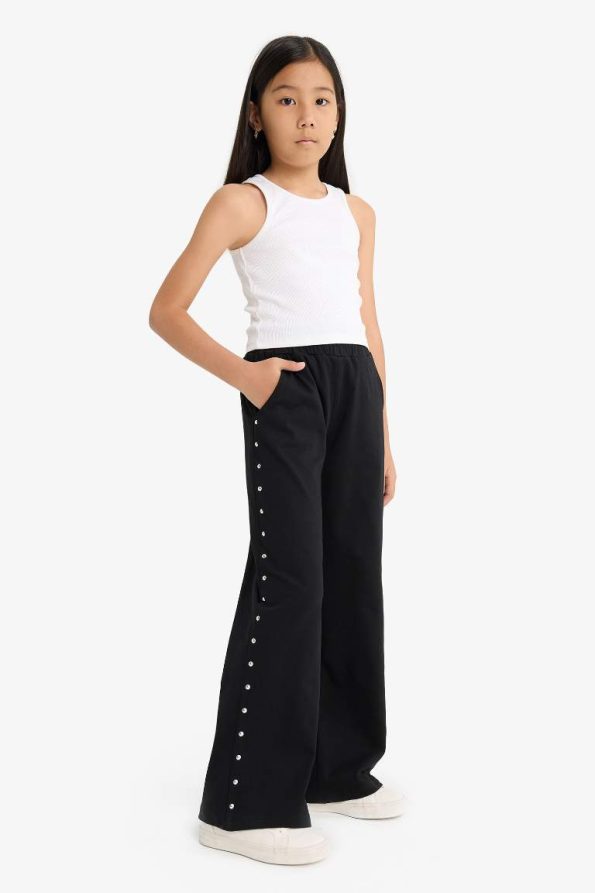 Girls' Wide Leg Elastic Waist Sweatpants