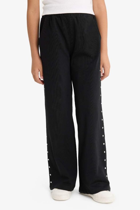 Girls' Wide Leg Elastic Waist Sweatpants