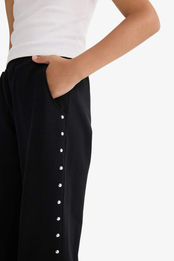 Girls' Wide Leg Elastic Waist Sweatpants