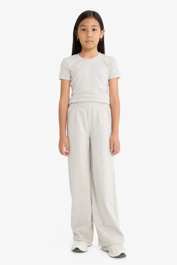 Girls' Elastic Waist Wide Leg Sweatpants