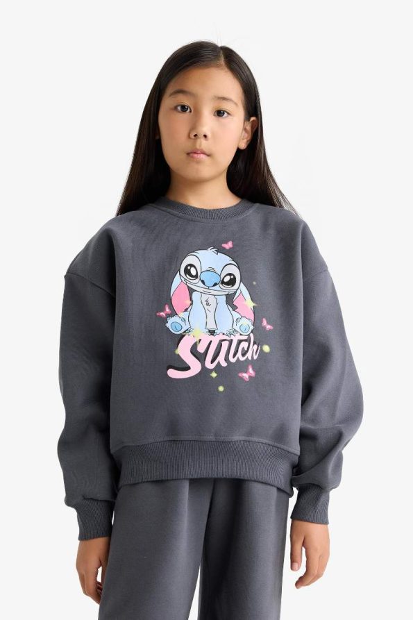 Girls' Disney Lilo & Stitch 2-Piece Sweatshirt and Jogger Set