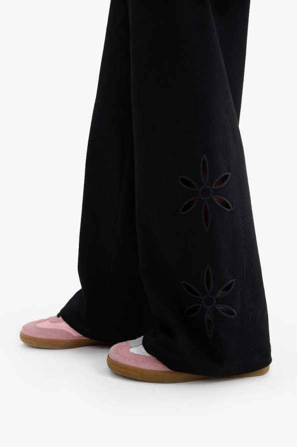 Girls' Wide Leg Embroidered Trousers