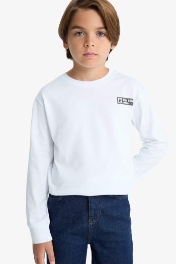 Boys' Printed Long Sleeve Crew Neck T-Shirt