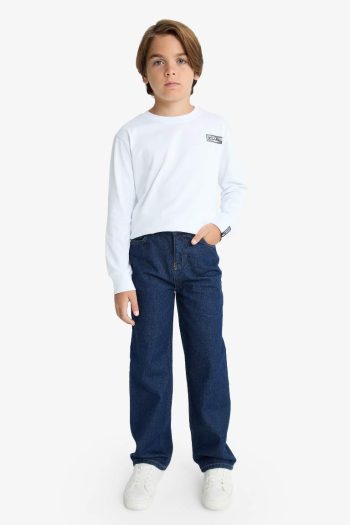 Boys' Printed Long Sleeve Crew Neck T-Shirt