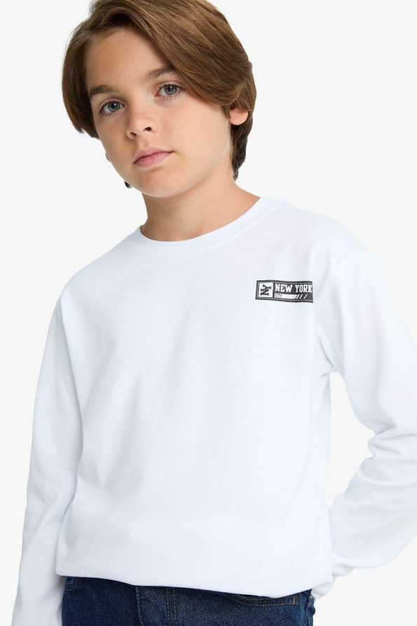 Boys' Printed Long Sleeve Crew Neck T-Shirt